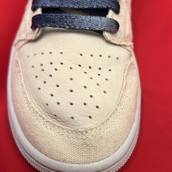 Women's Nike air Jordan 1 mid off white  cream denim shoes size 7 - Picture 6 of 11